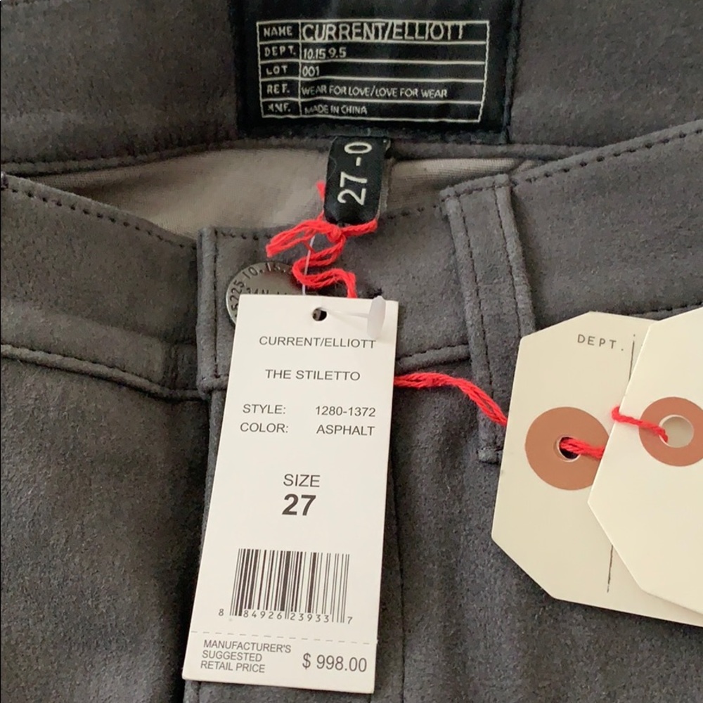 Current/Elliott SUEDE Stiletto Pants - Picture 2 of 7
